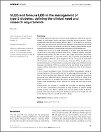 VLED and formula LED in the management of type 2 diabetes