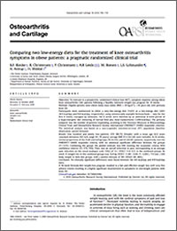 Comparing two low-energy diets for the treatment of knee osteoarthritis